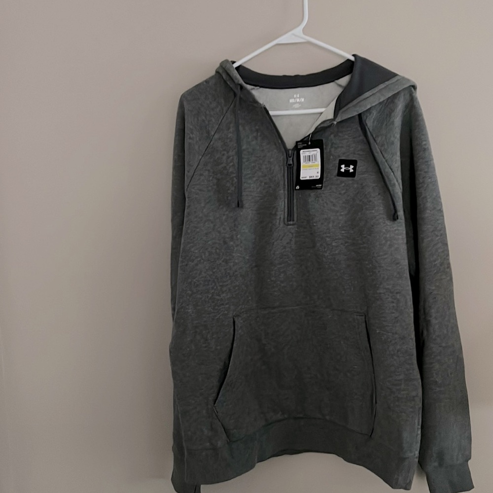 Men’s Under Armour Gray 1/2 Zip Hoodie Sweatshirt